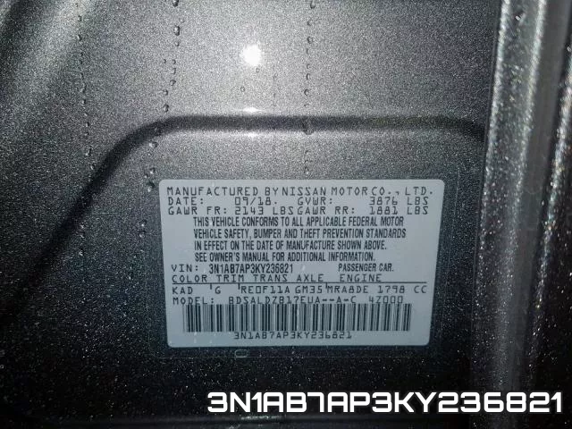 3N1AB7AP3KY236821 фото 2