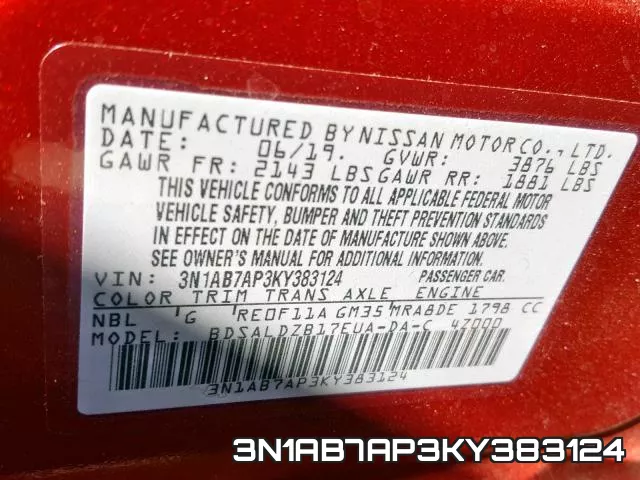 3N1AB7AP3KY383124 фото 2