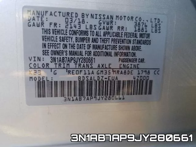 3N1AB7AP9JY280661 фото 2