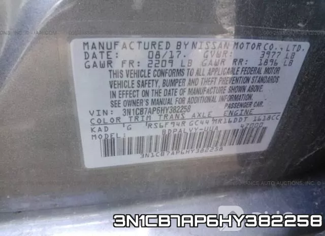 3N1CB7AP6HY382258 фото 8