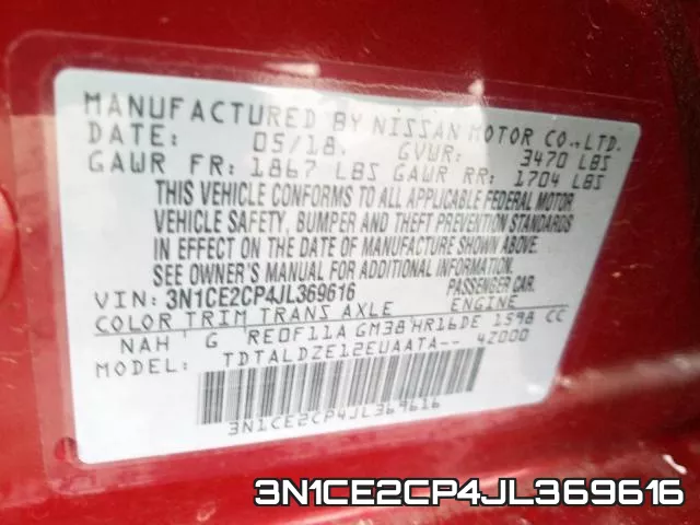 3N1CE2CP4JL369616 фото 2