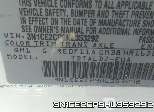 3N1CE2CP9HL353292 фото 9