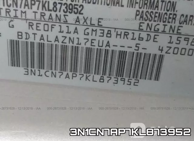 3N1CN7AP7KL873952 фото 9