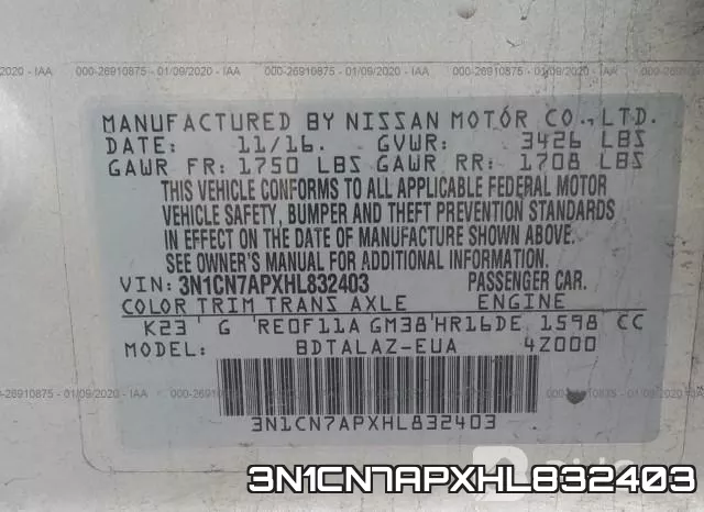 3N1CN7APXHL832403 фото 9