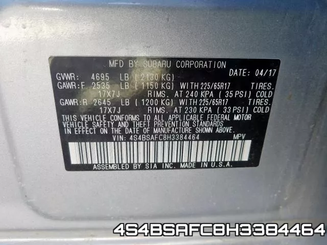 4S4BSAFC8H3384464 фото 2