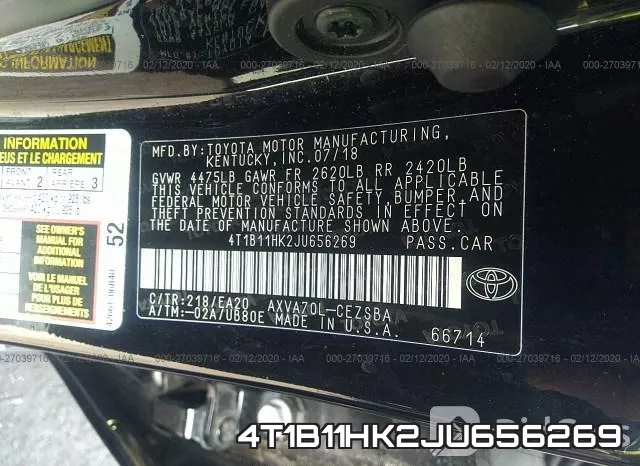4T1B11HK2JU656269 фото 10