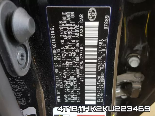 4T1B11HK2KU223469 фото 2