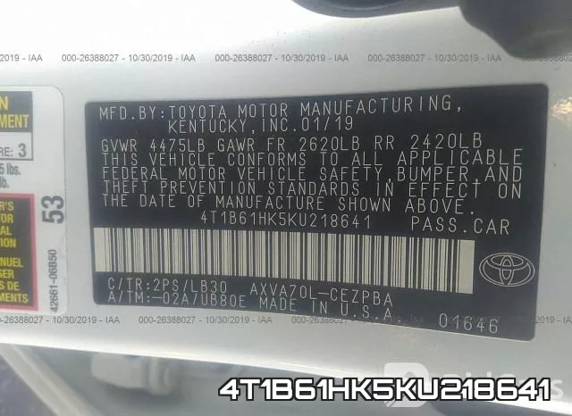 4T1B61HK5KU218641 фото 6