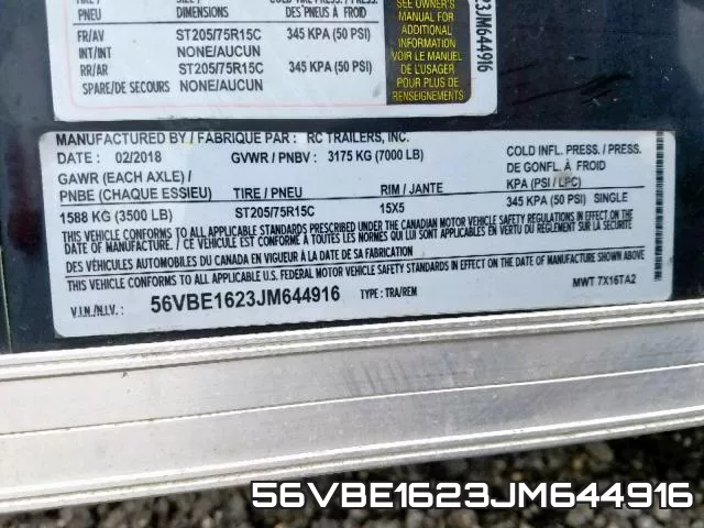56VBE1623JM644916 фото 2