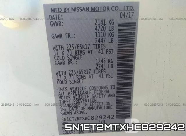 5N1ET2MTXHC829242 фото 7