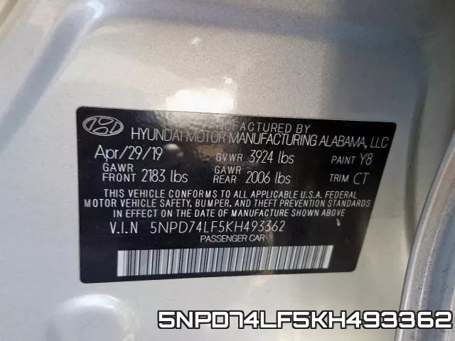 5NPD74LF5KH493362 фото 2