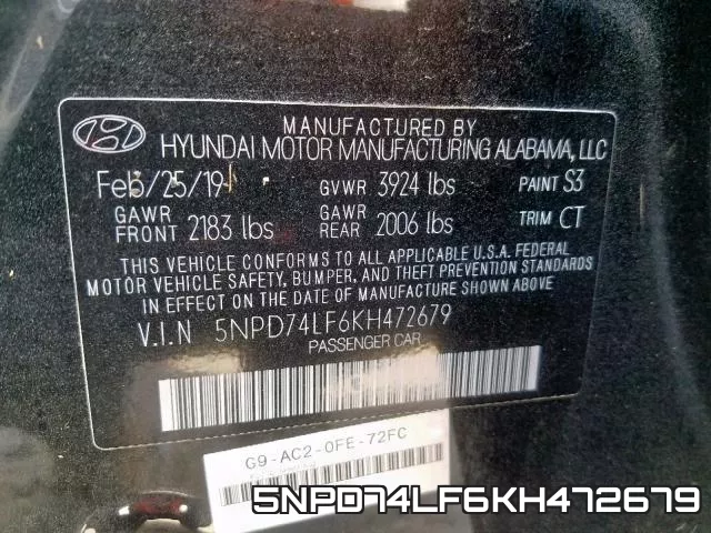 5NPD74LF6KH472679 фото 2