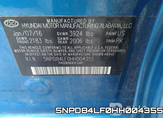 5NPD84LF0HH004355 фото 9