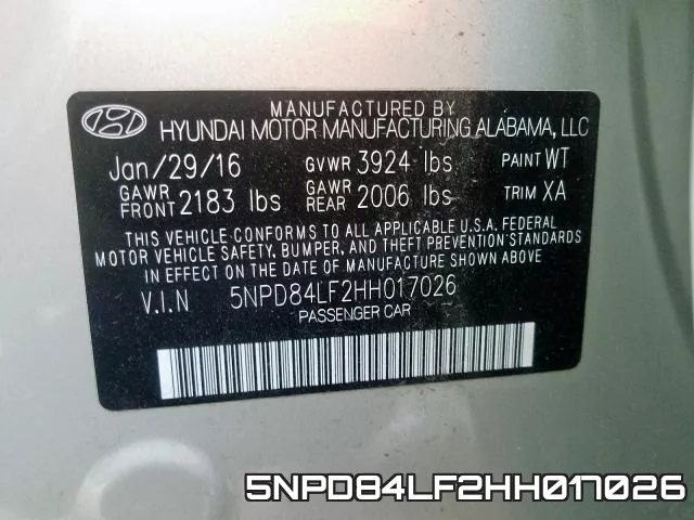 5NPD84LF2HH017026 фото 2