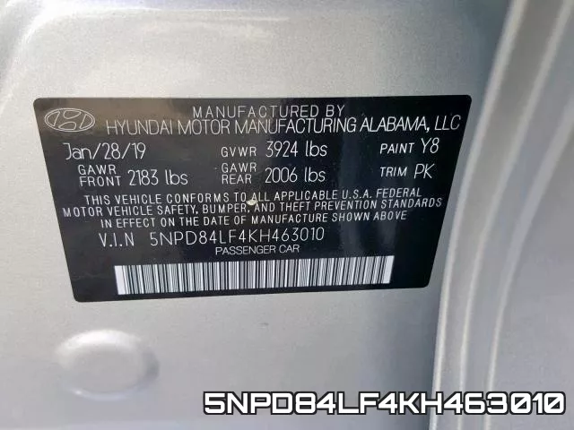 5NPD84LF4KH463010 фото 2