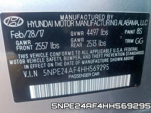 5NPE24AF4HH569295 фото 2