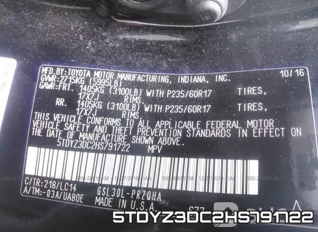 5TDYZ3DC2HS791722 фото 8