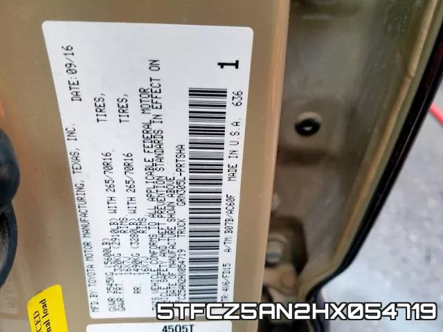 5TFCZ5AN2HX054719 фото 2