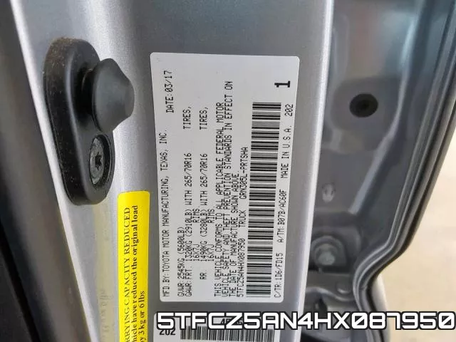 5TFCZ5AN4HX087950 фото 2
