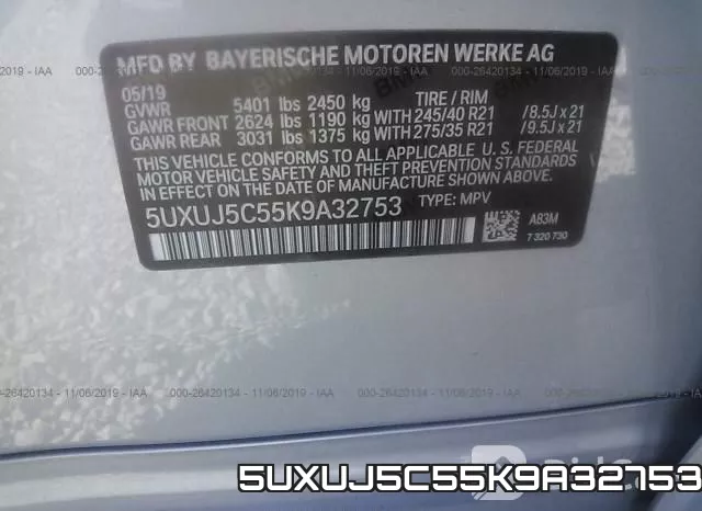 5UXUJ5C55K9A32753 фото 8