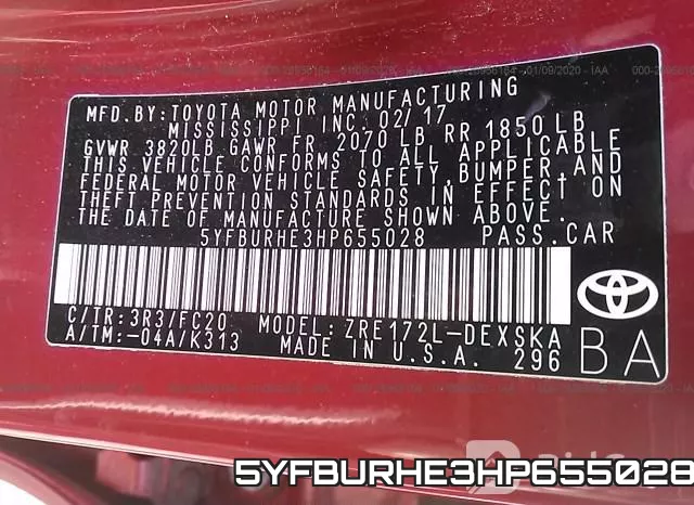 5YFBURHE3HP655028 фото 9