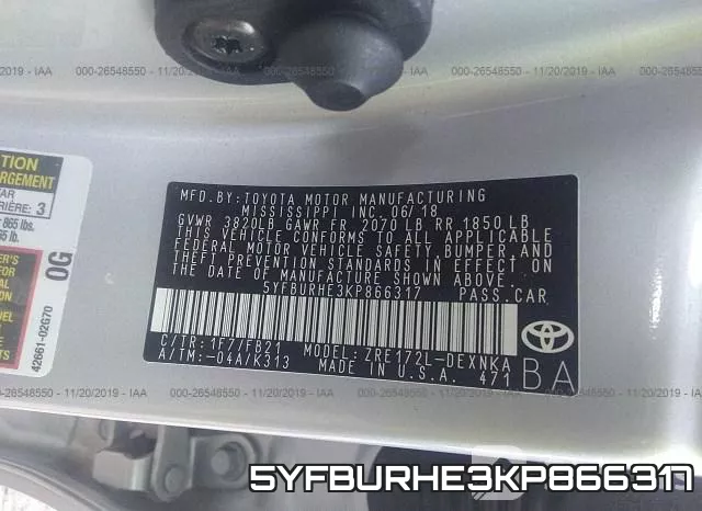 5YFBURHE3KP866317 фото 9