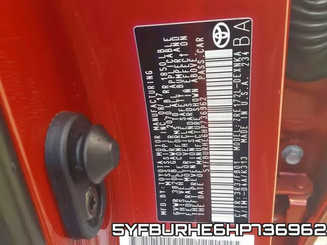 5YFBURHE6HP736962 фото 2
