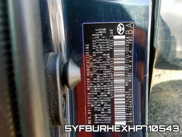 5YFBURHEXHP710543 фото 2
