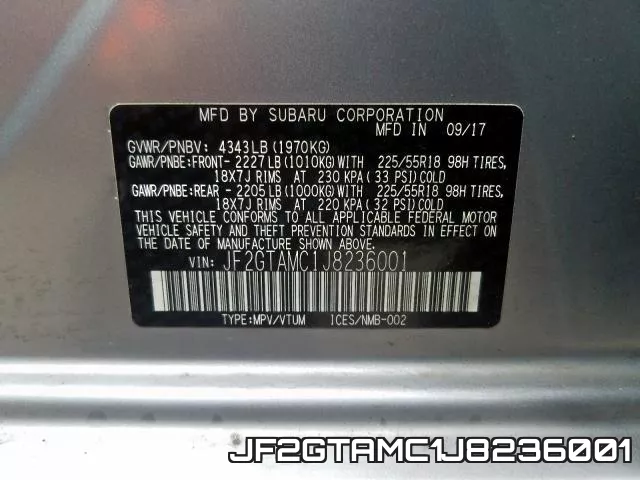 JF2GTAMC1J8236001 фото 2