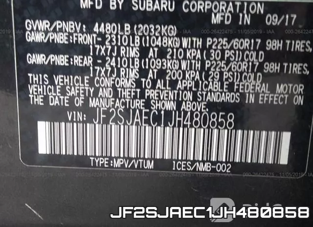 JF2SJAEC1JH480858 фото 10