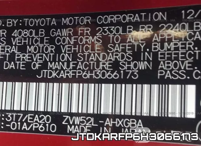 JTDKARFP6H3066173 фото 8