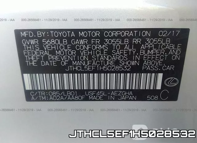 JTHCL5EF1H5028532 фото 6