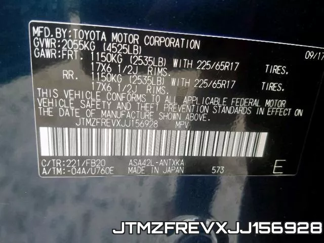 JTMZFREVXJJ156928 фото 2