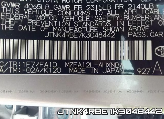 JTNK4RBE7K3048442 фото 8