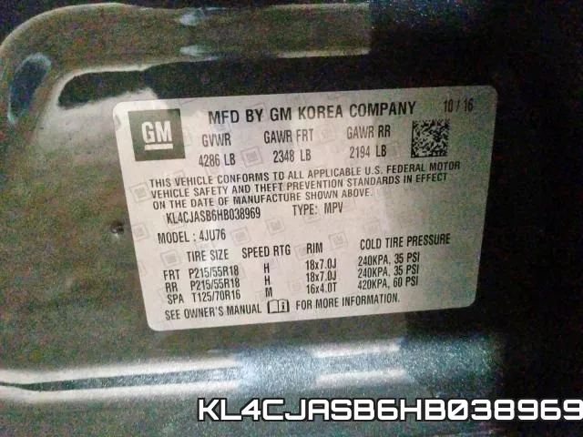 KL4CJASB6HB038969 фото 2