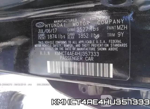 KMHCT4AE4HU357333 фото 9