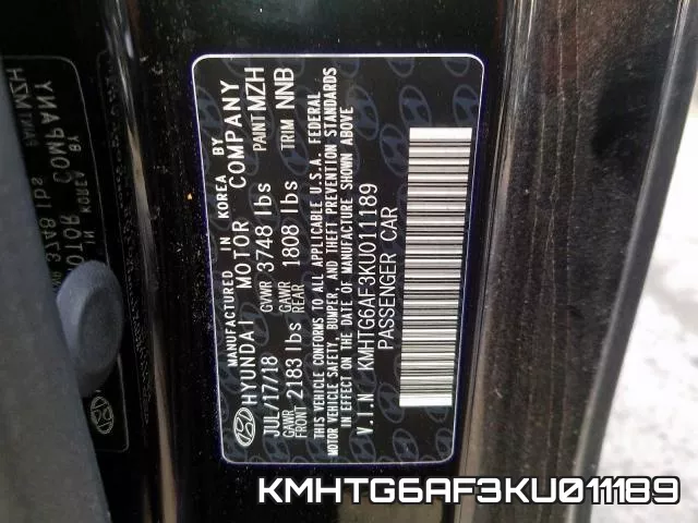 KMHTG6AF3KU011189 фото 2