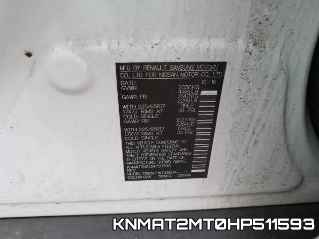 KNMAT2MT0HP511593 фото 2