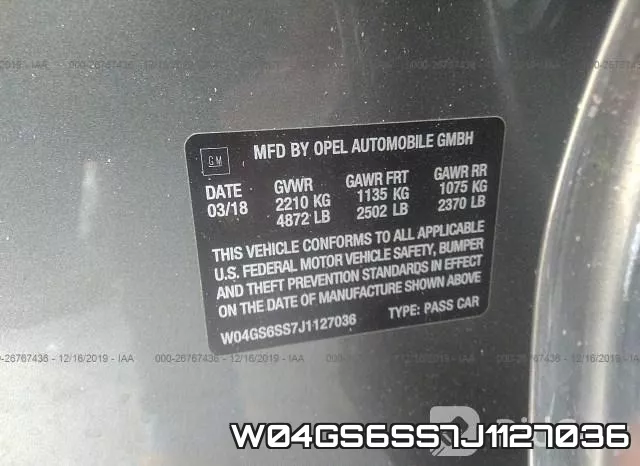 W04GS6SS7J1127036 фото 8