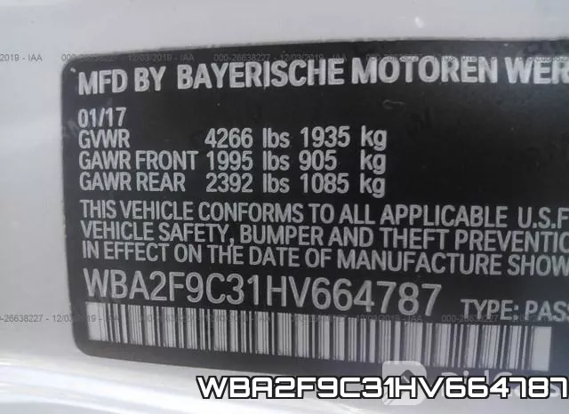 WBA2F9C31HV664787 фото 8