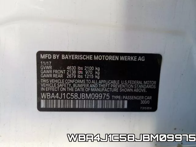 WBA4J1C58JBM09975 фото 2