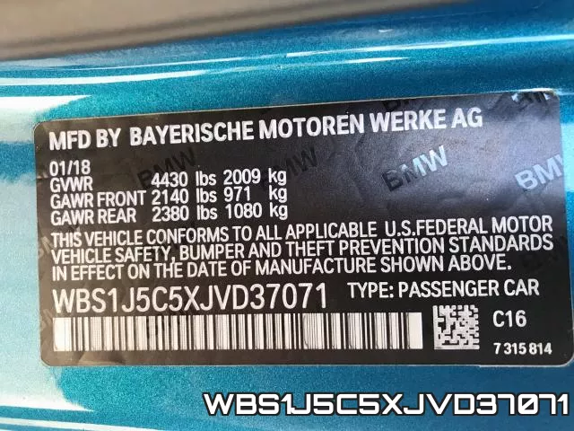 WBS1J5C5XJVD37071 фото 2