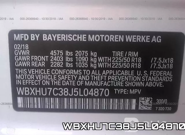 WBXHU7C38J5L04870 фото 10