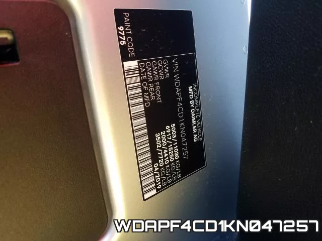 WDAPF4CD1KN047257 фото 2