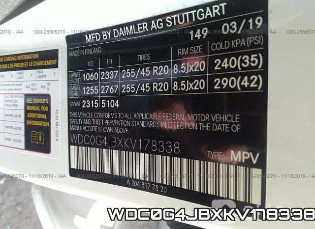 WDC0G4JBXKV178338 фото 8