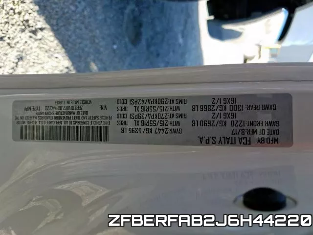 ZFBERFAB2J6H44220 фото 2