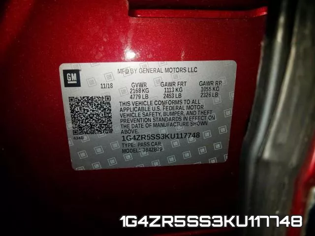 1G4ZR5SS3KU117748 фото 2