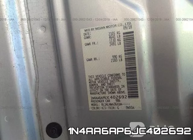 1N4AA6AP6JC402692 фото 9