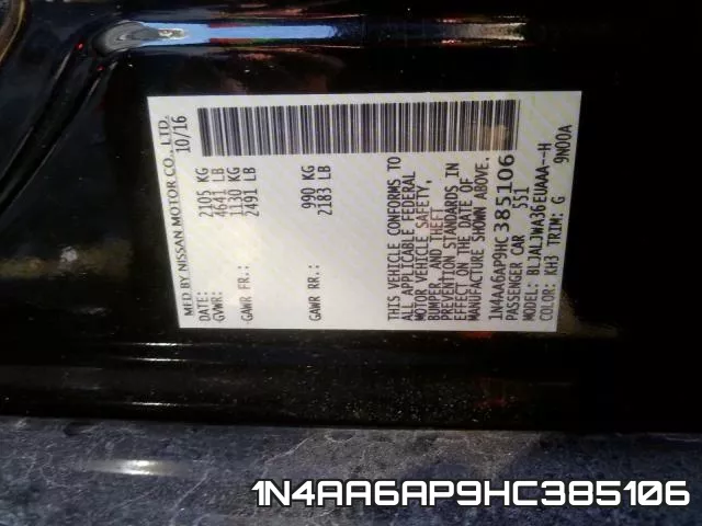 1N4AA6AP9HC385106 фото 2