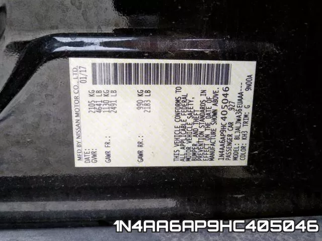 1N4AA6AP9HC405046 фото 2